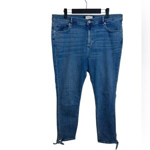 Loft Medium Wash Modern Skinny Ankle Tie Jeans